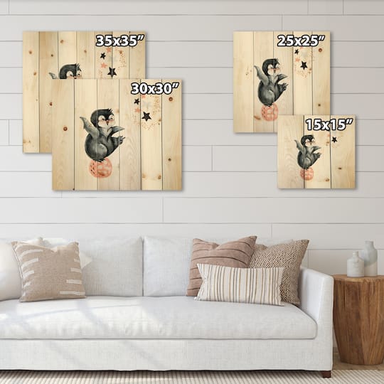 Designart - Little Penguin With Stars and Planets II